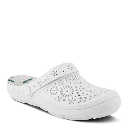 Contigo White Croc type Clog by SPRING STEP