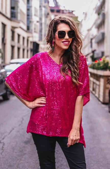 Celebrity Status Sequin Top