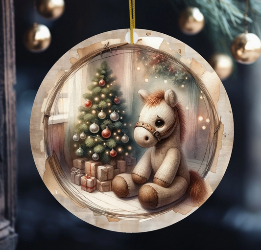 Ceramic Toy Horse Christmas Tree Keepsake Ornament