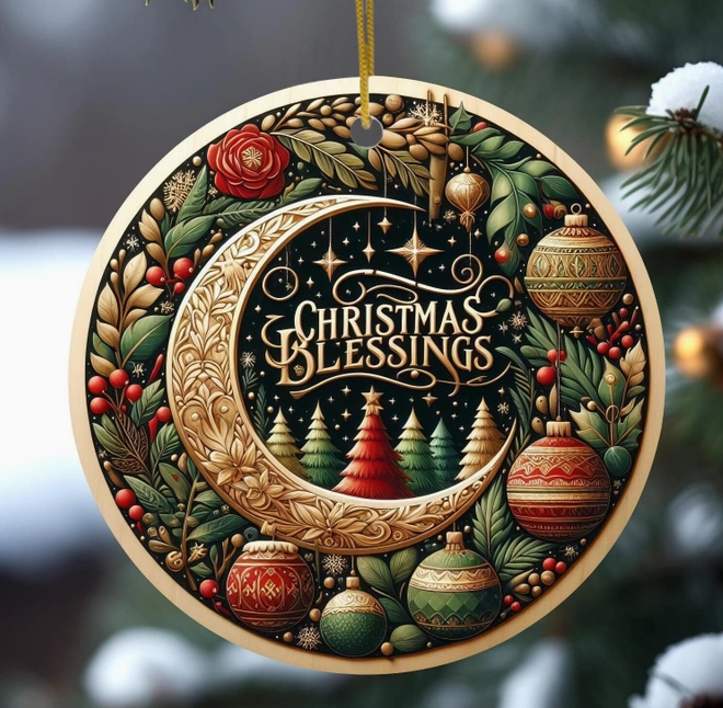 Christmas Blessings Ceramic Keepsake Tree Ornament