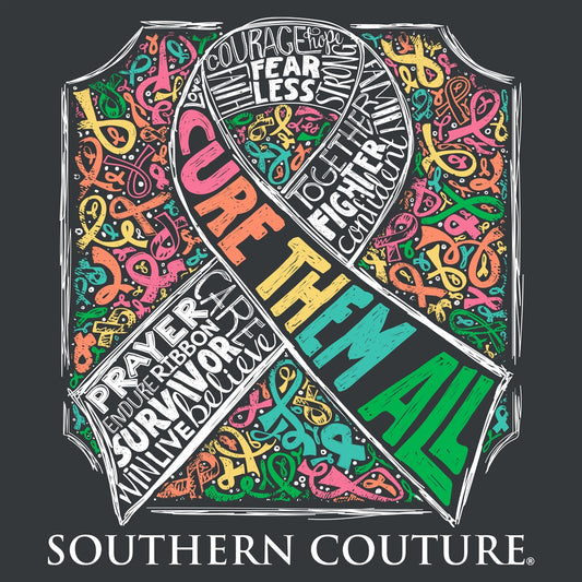 Cure Them All on Dark Heather Southern Couture Classic Long Sleeve Tee