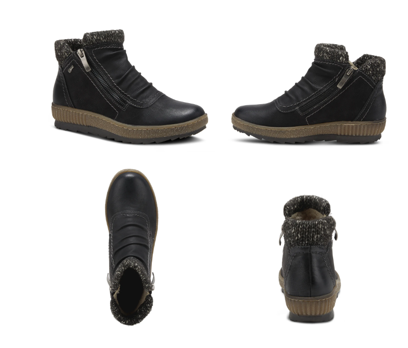 Cleora leather pull-on bootie Boot - Black by SPRING STEP