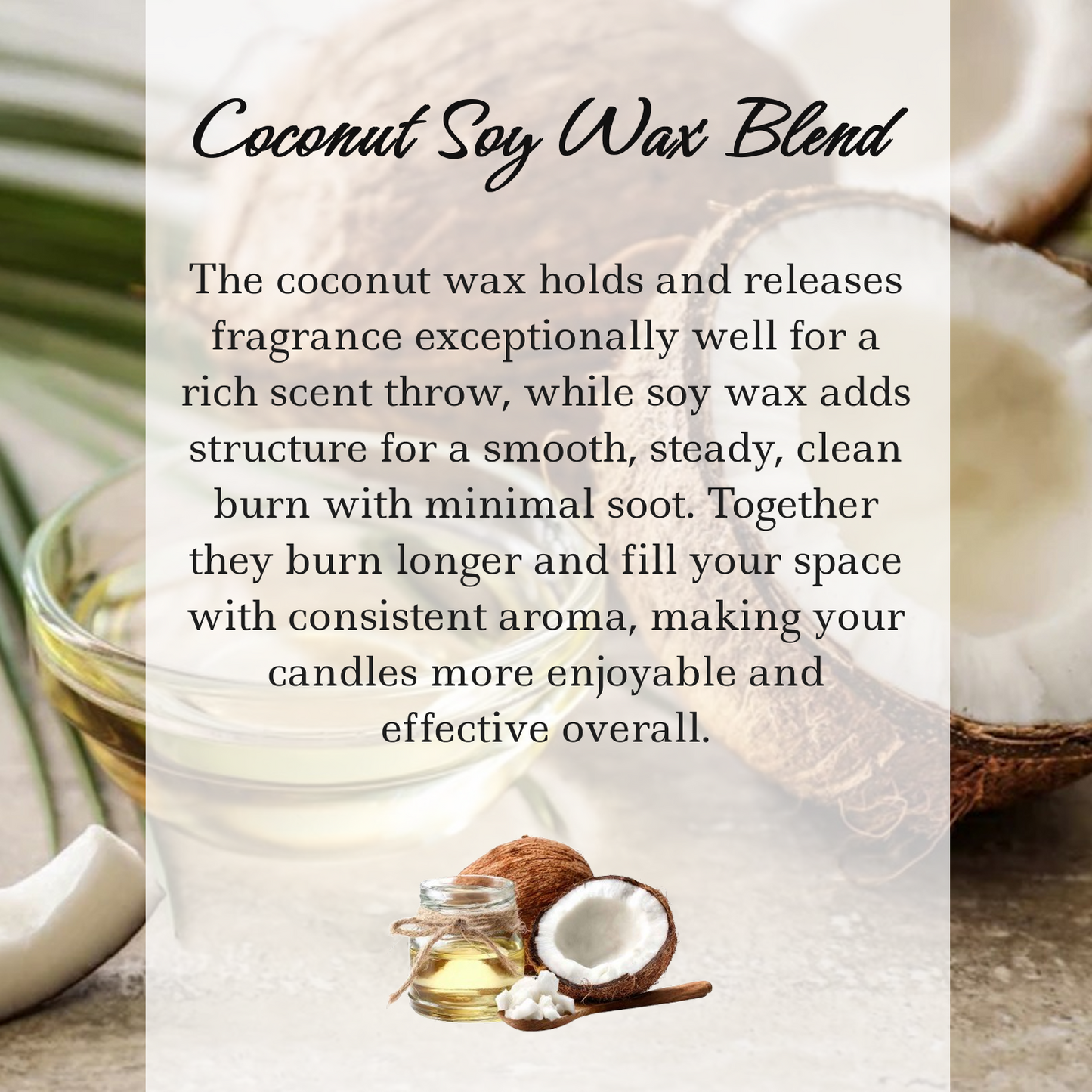 Herbal Tranquility, Premium Coconut-Soy Wax Tea Light Crystal Candle, 1oz