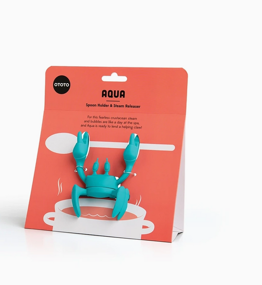 Crab Rotating Spoon Rest Steam Releaser (Aqua)
