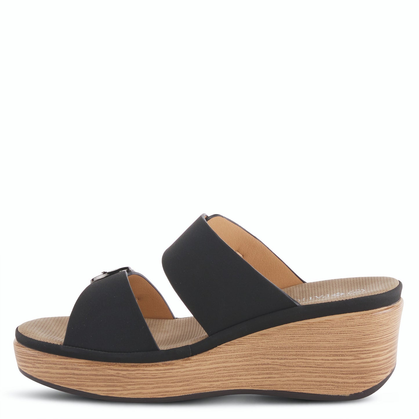 SHANIHO-B Chic Platform Wedged Slip-on Black Sandal by Patrizia  Size: 8.5 (39)