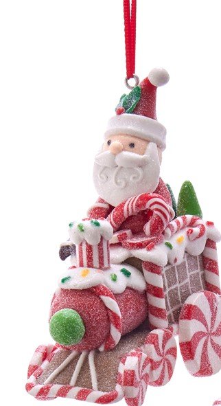 Candy Cane Santa gingerbread Christmas ornament from Kurt Adler