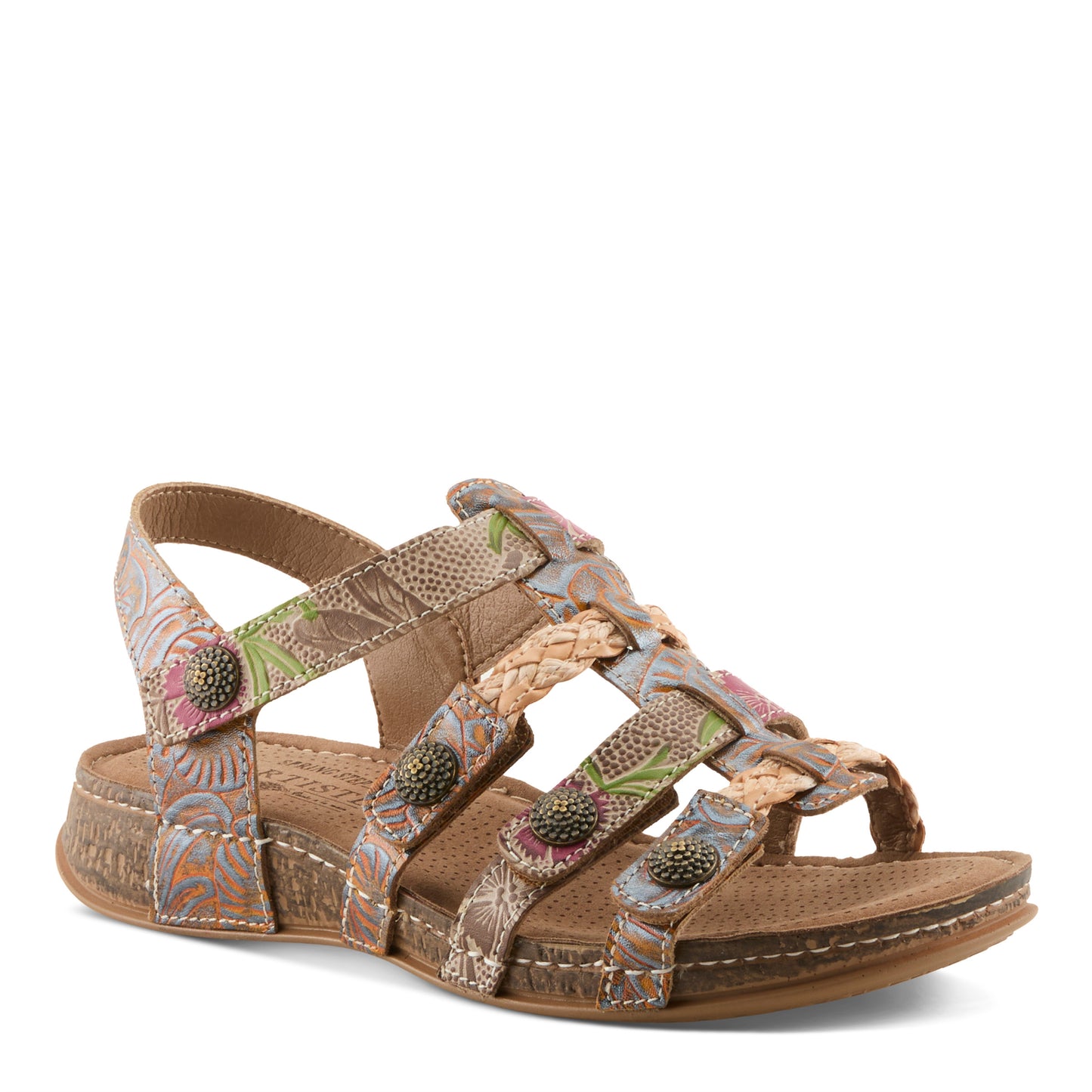 DELILA Plush Cushion Mango Multi Sandal by L'Artiste from Spring Step Shoes