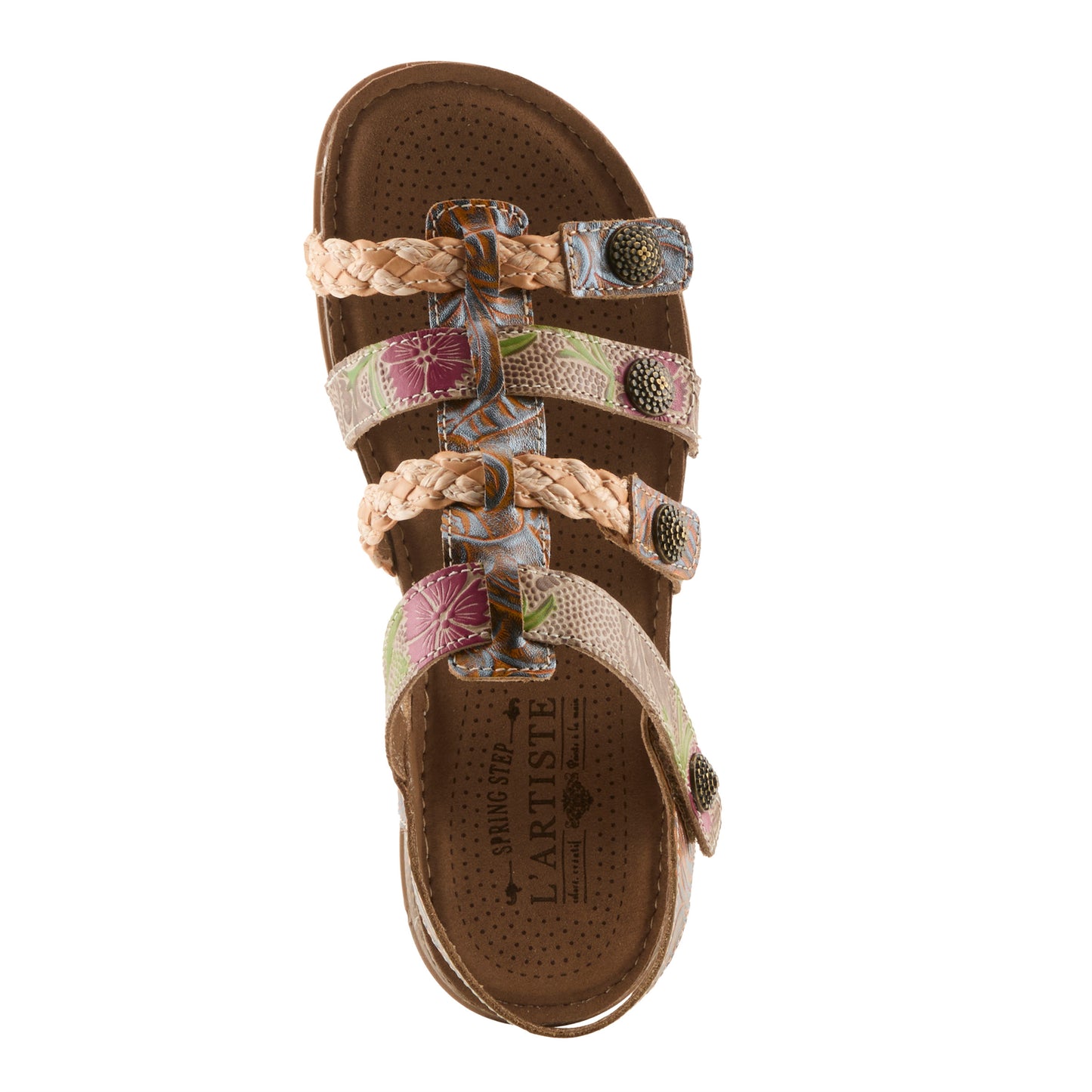 DELILA Plush Cushion Mango Multi Sandal by L'Artiste from Spring Step Shoes