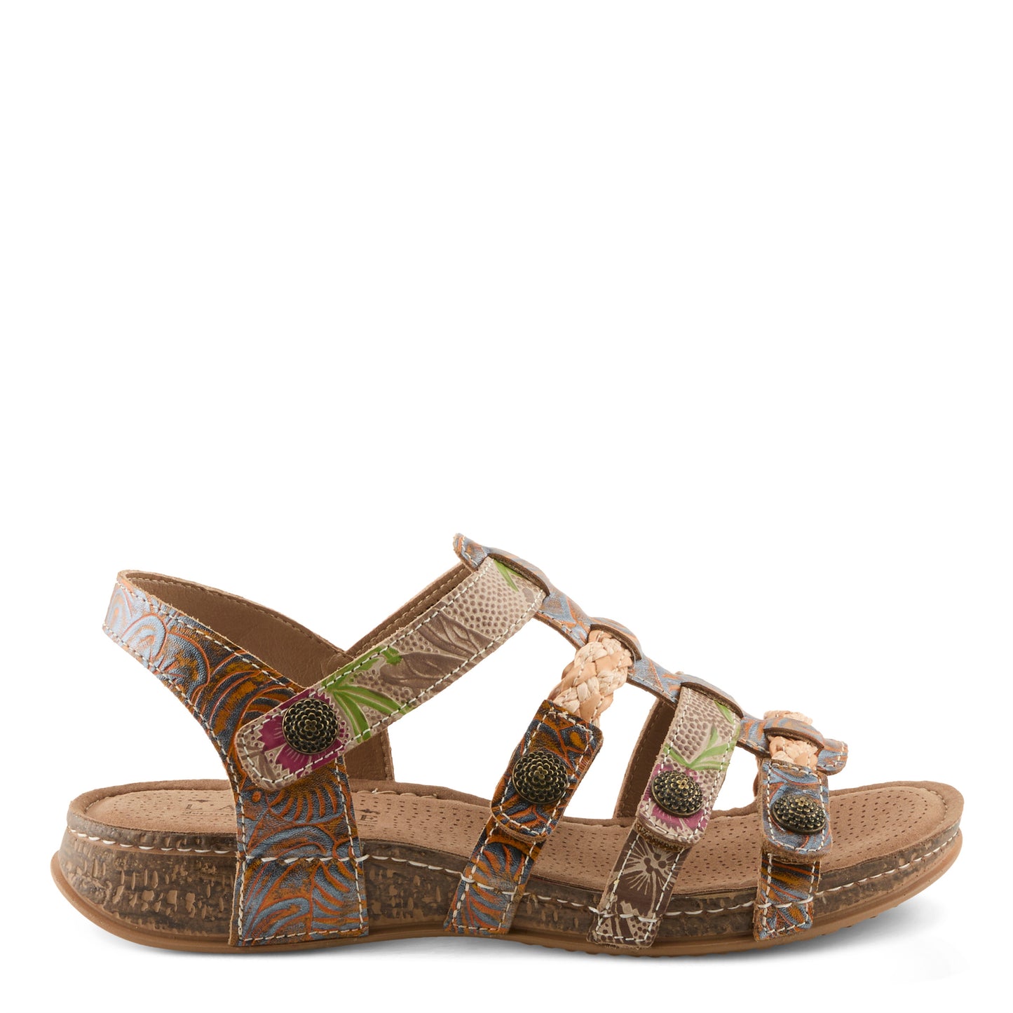 DELILA Plush Cushion Mango Multi Sandal by L'Artiste from Spring Step Shoes