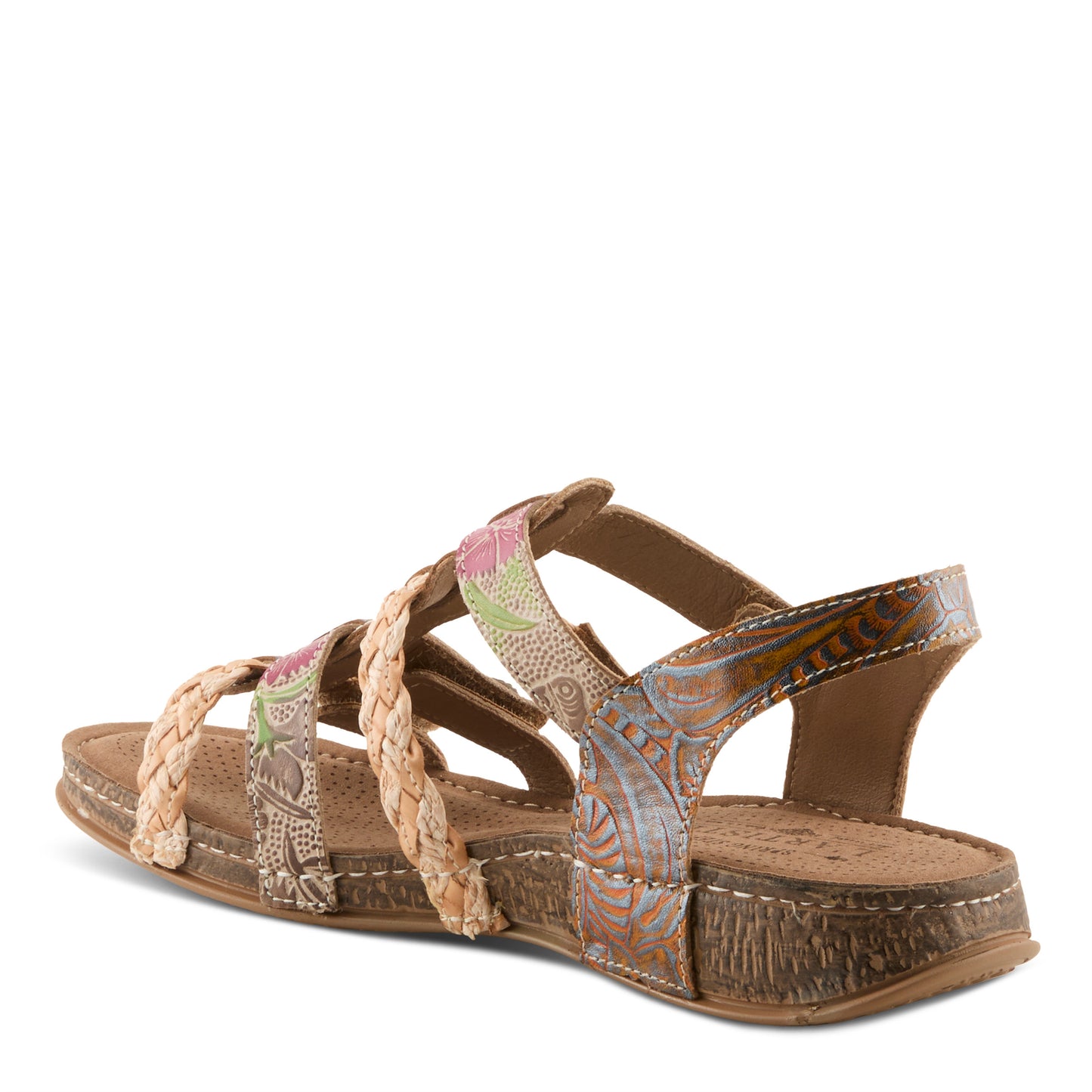 DELILA Plush Cushion Mango Multi Sandal by L'Artiste from Spring Step Shoes