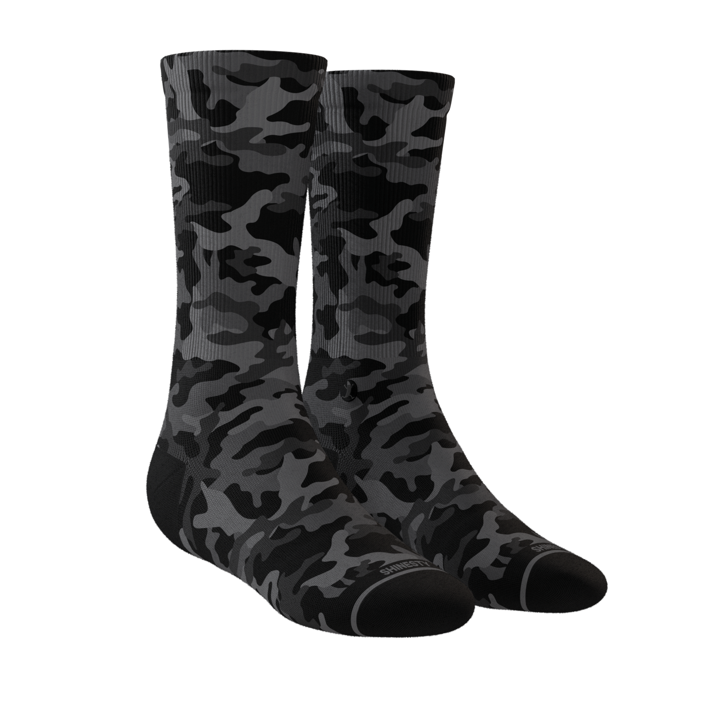 The Darkside | Black Camouflage Heel Hammock™ Crew Socks