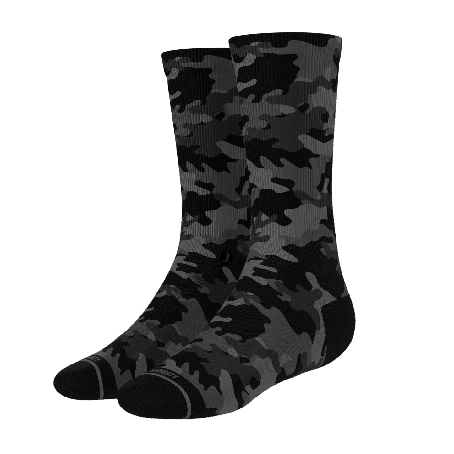 The Darkside | Black Camouflage Heel Hammock™ Crew Socks