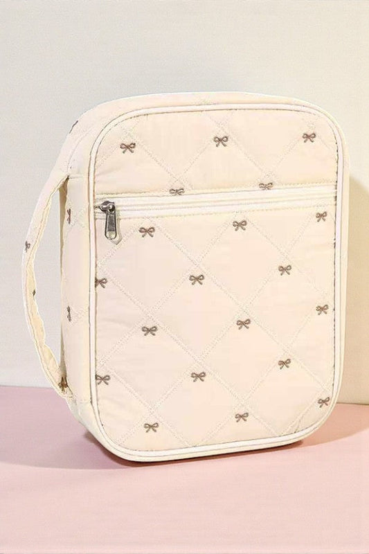 SC - Cream and Brown Bow Bible Cover