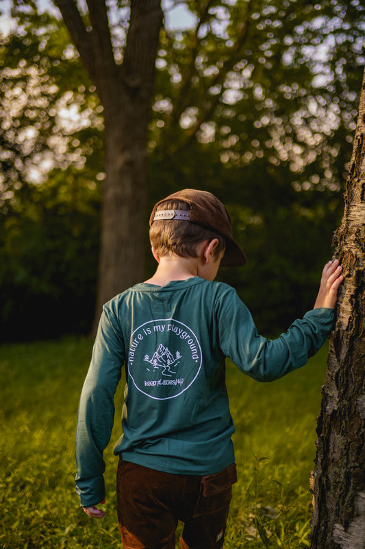 Hunter green bamboo nature is my playground tee