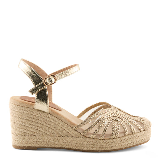 ESPALLI Gold Espadrille Wedge by Azura from Spring Step Shoes