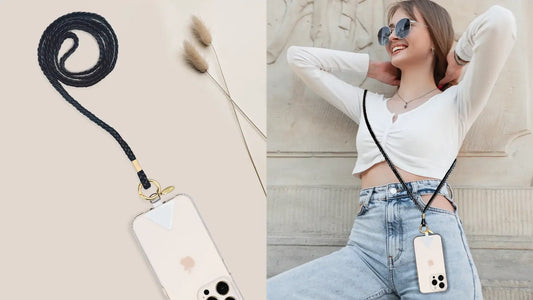 Ellie Rose Black Crossbody Phone Strap
