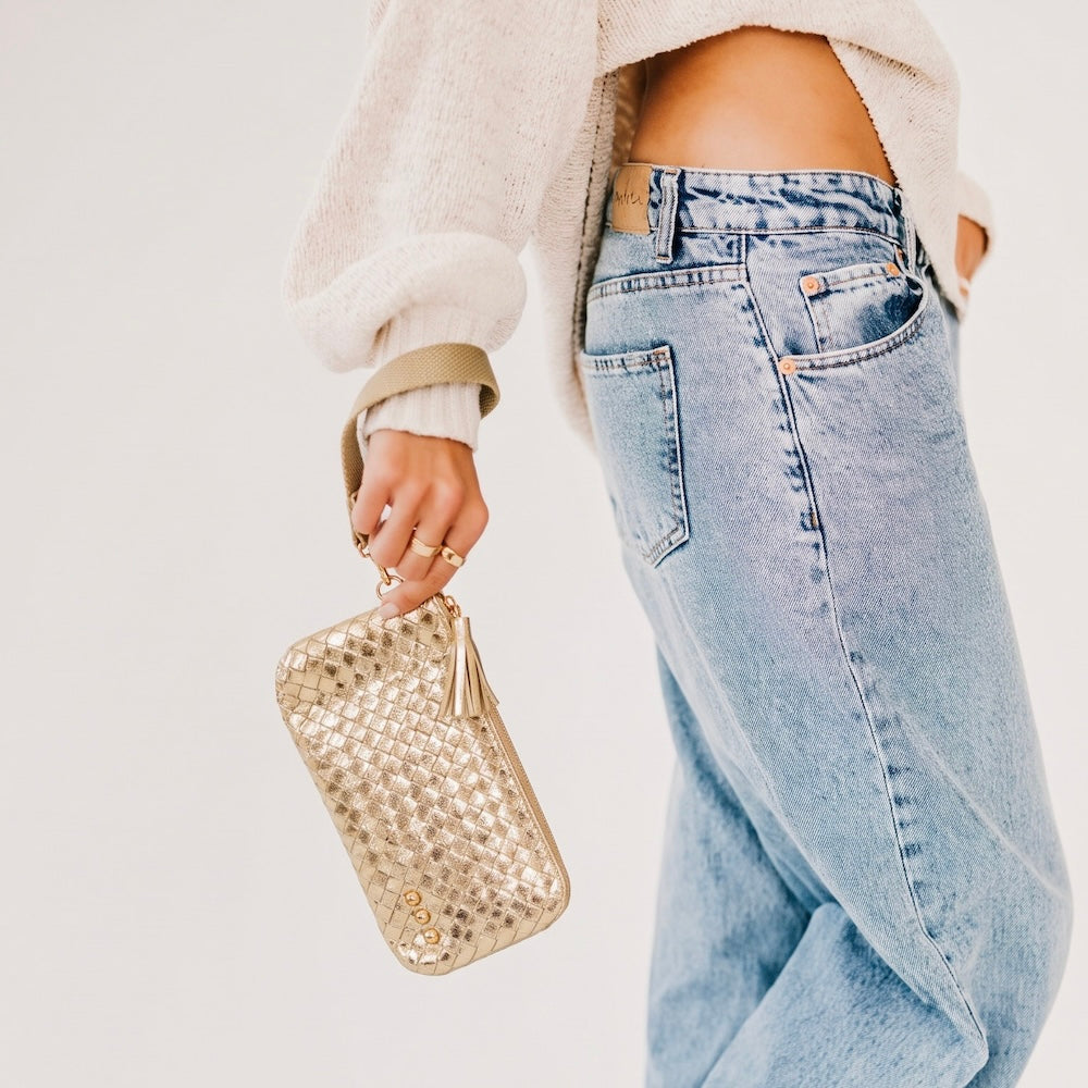 Emma Woven Clutch Wristlet