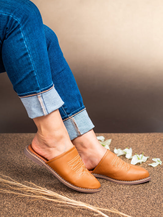 AVERY Tan Mule Shoe