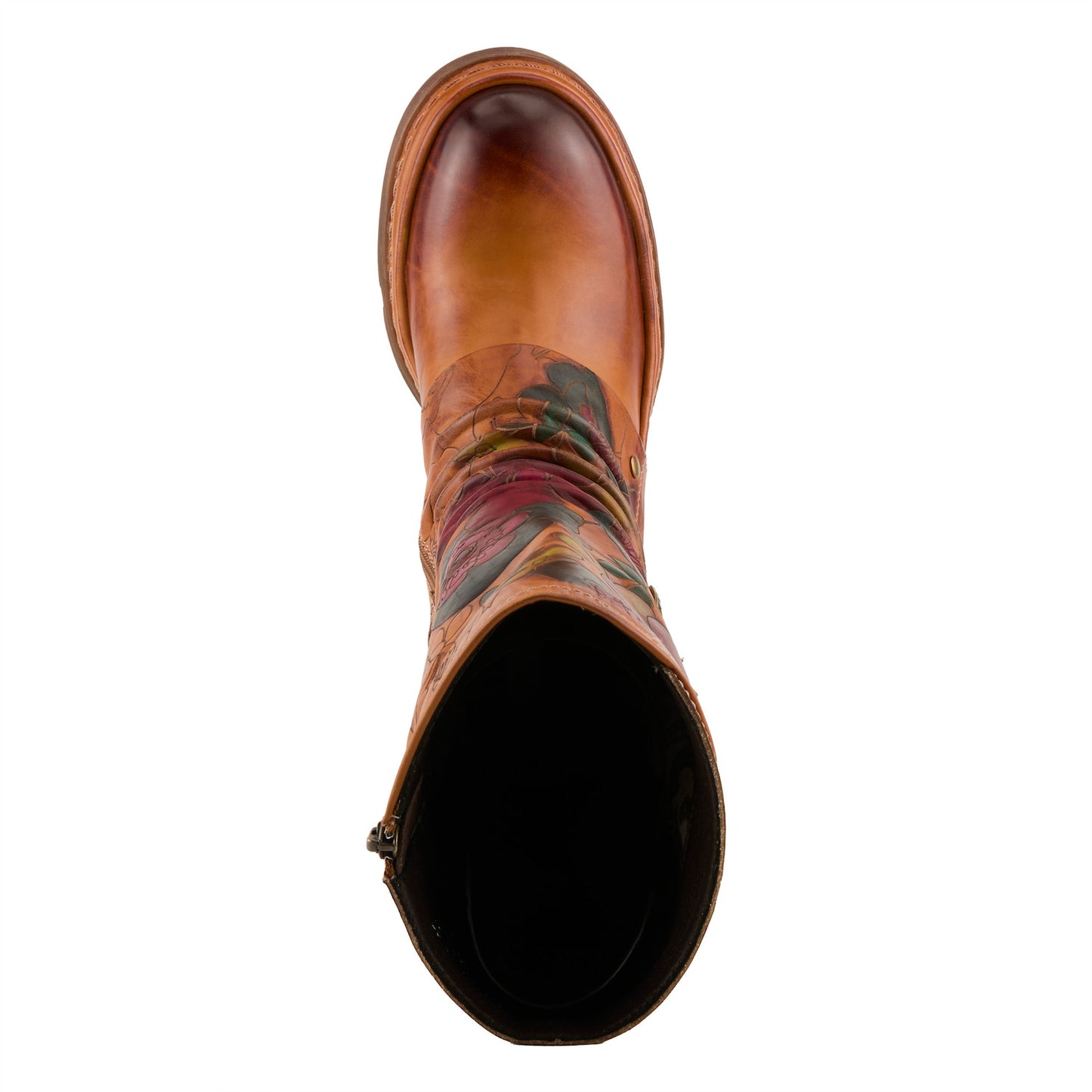 Cool Vibes Camel show stopping hand-painted leather boot by L`ARTISTE