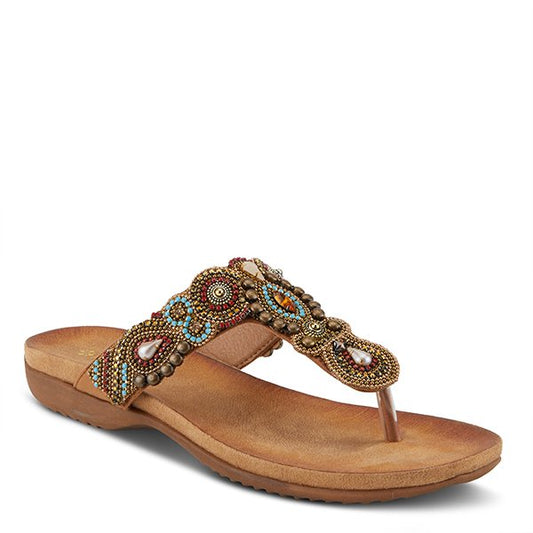 FIESOLE Light Brown Thong Sandal by Patrizia