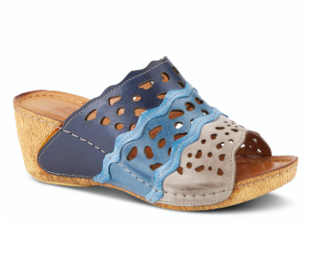 FOOTY Blue Multi Sandal by Spring Step