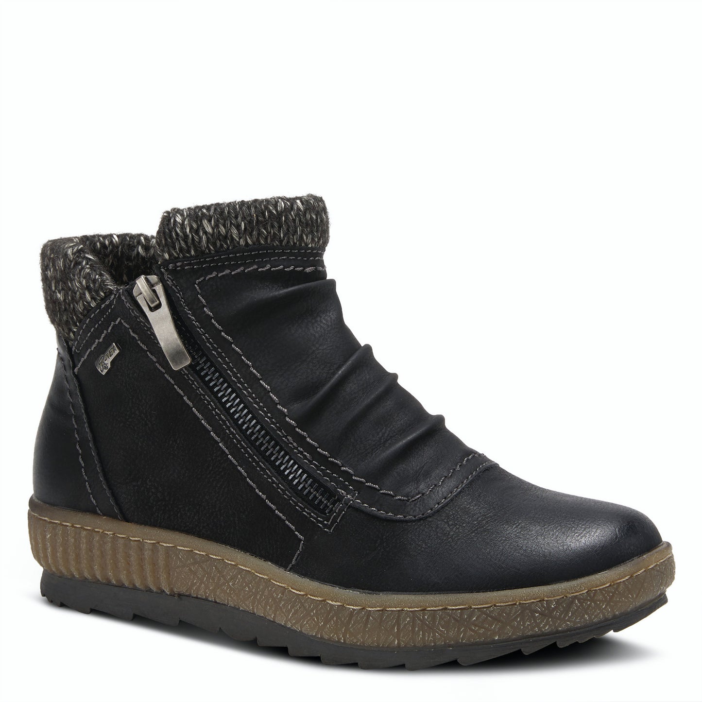 Cleora leather pull-on bootie Boot - Black by SPRING STEP