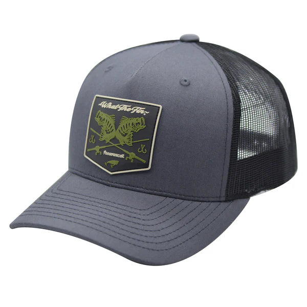 Freshwater Bass Snapback Trucker Hat (Charcoal/Black)