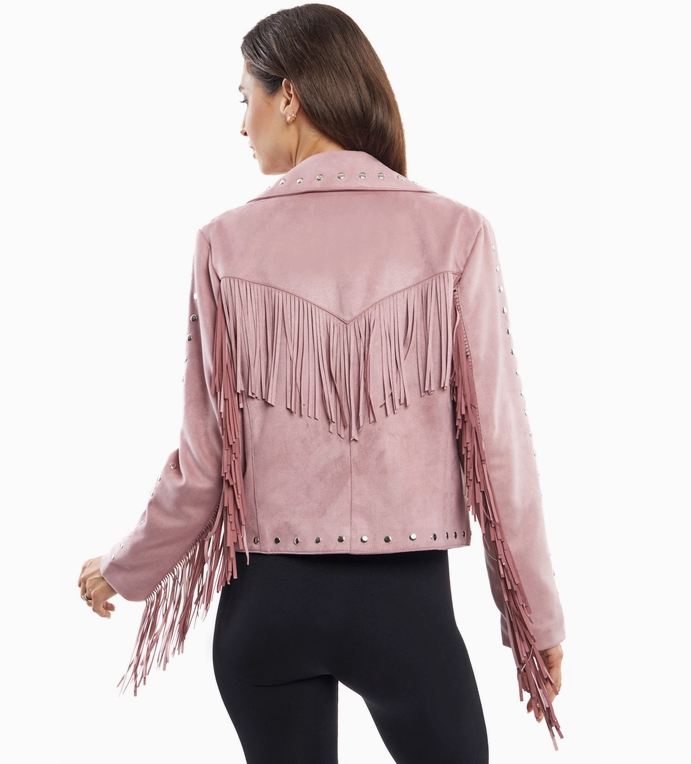 Fringe Jacket with Studded Detail by Adore
