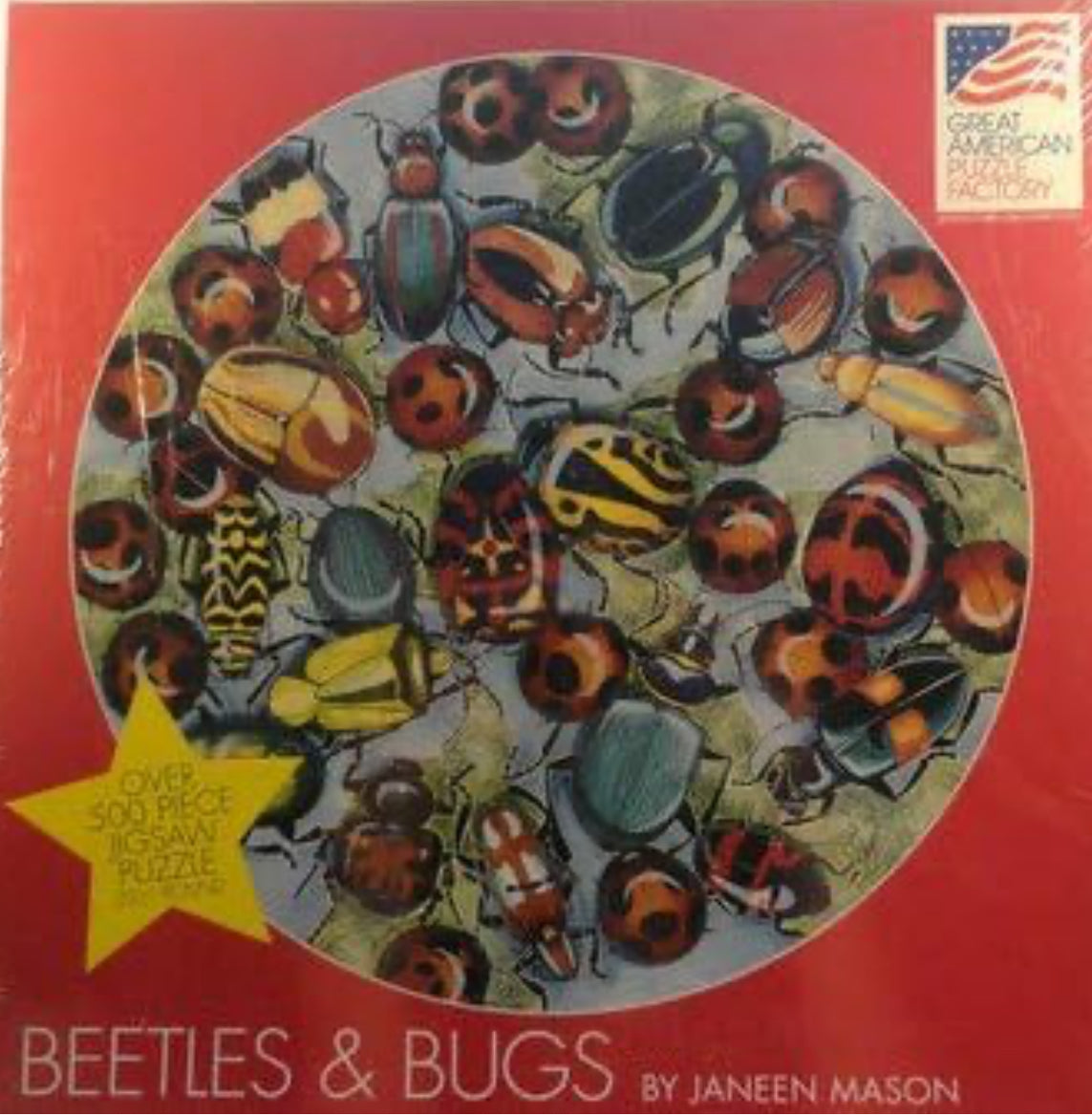 500 Piece Round Jigsaw Puzzle - Beetles & Bugs by Janeen Mason by Great American Puzzle Factory