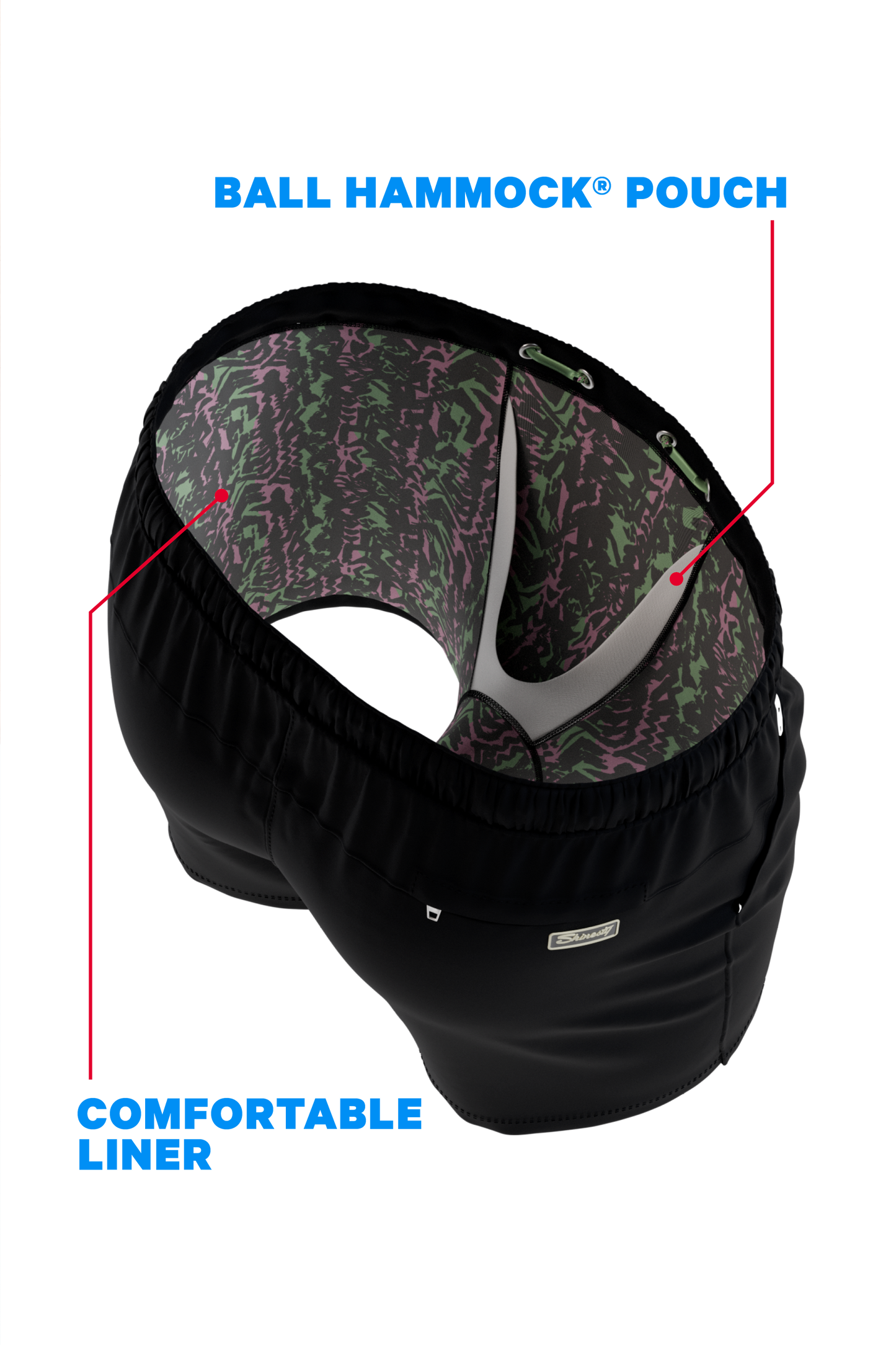 The Funky Fresh | Black and Neon Tribal Ball Hammock® Pouch 5" Swim Trunks