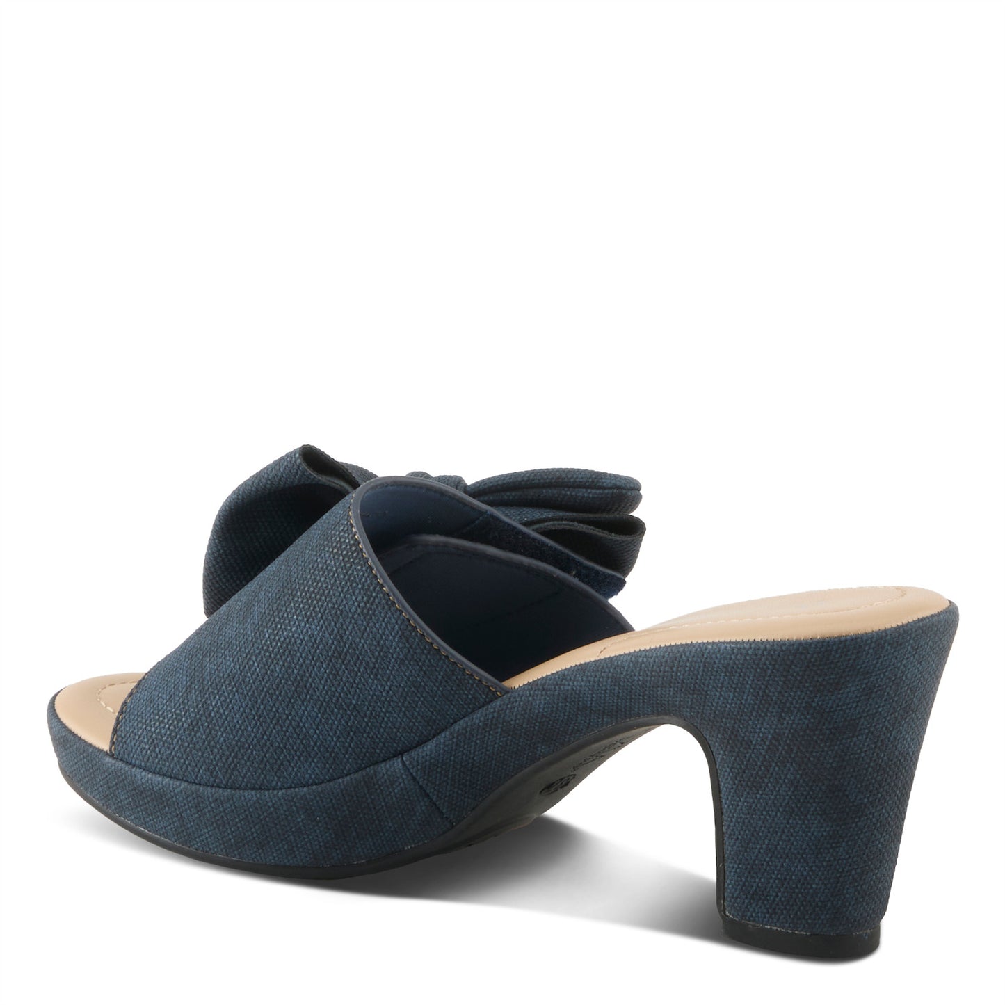 NORMAJEAN Dark Denim Blue Jean Slide Heel Sandal by Patrizia