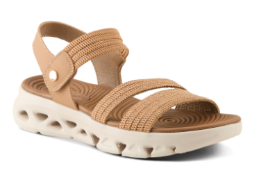 GARLINA Tan  wedge back-strap Sandal by Flexus