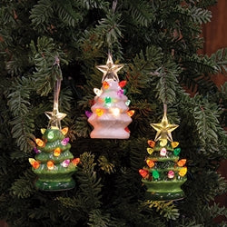 Ceramic Tree Glow Ornament - 3 Asstd.