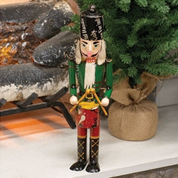 Recycled Metal Green Nutcracker w/Drum