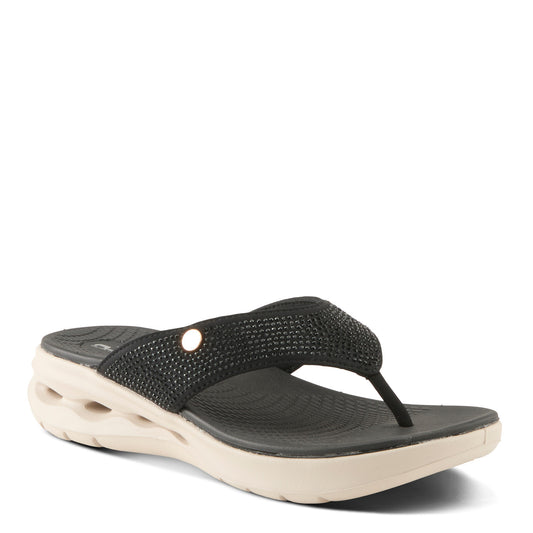 GORSKI Black Thong Sandal Flip Flop by Flexus