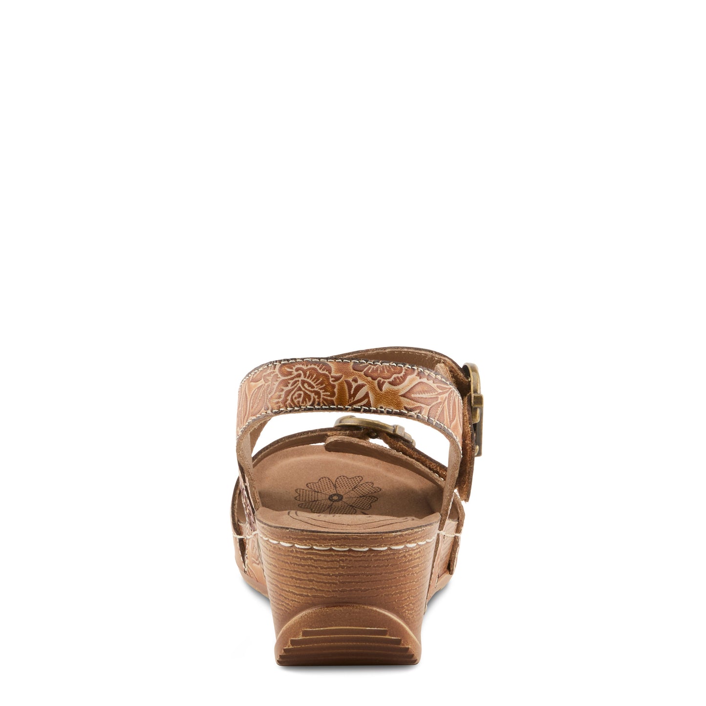 GOTTAGET Tan Multi Wedge Sandal by L'Artiste from Spring Step Shoes