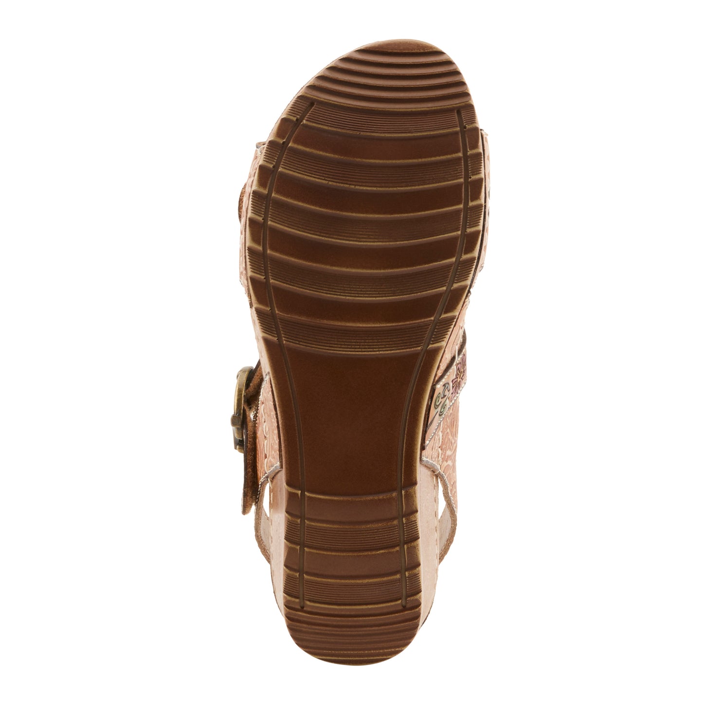 GOTTAGET Tan Multi Wedge Sandal by L'Artiste from Spring Step Shoes
