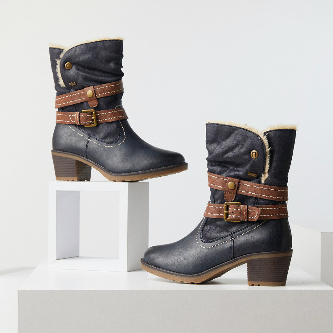 BOISA Navy Water Resistant Pull on boot By Spring Step