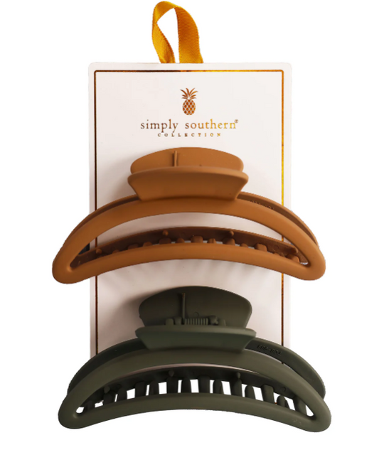 HAIR-CLIP-DUO-CLAWHLLW Simply Southern Collection