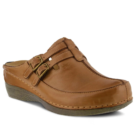Happy Slip on Clogs by Spring Footwear - Medium Brown