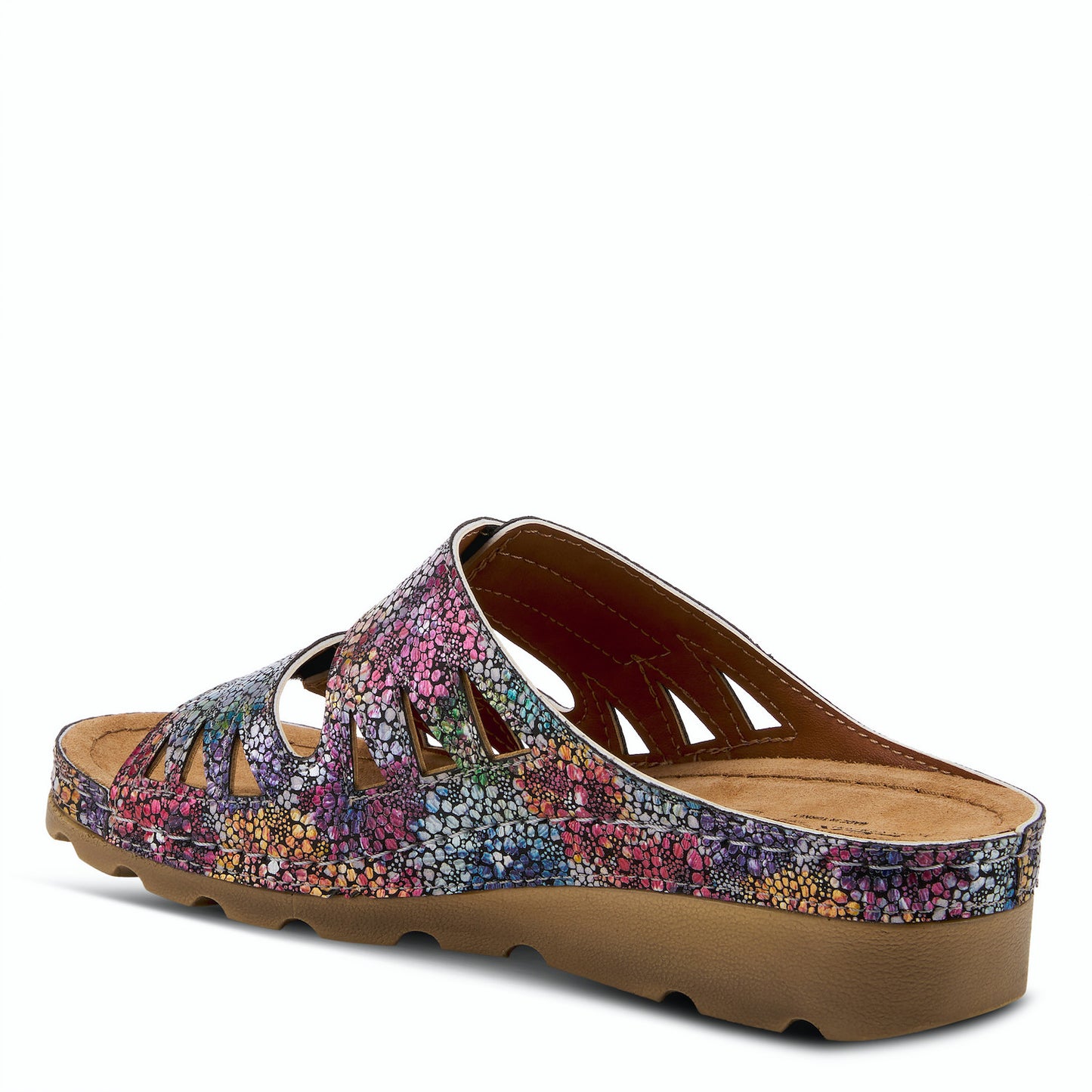 Delphis Navy Multi Two Strap Slide Sandal by Flexus
