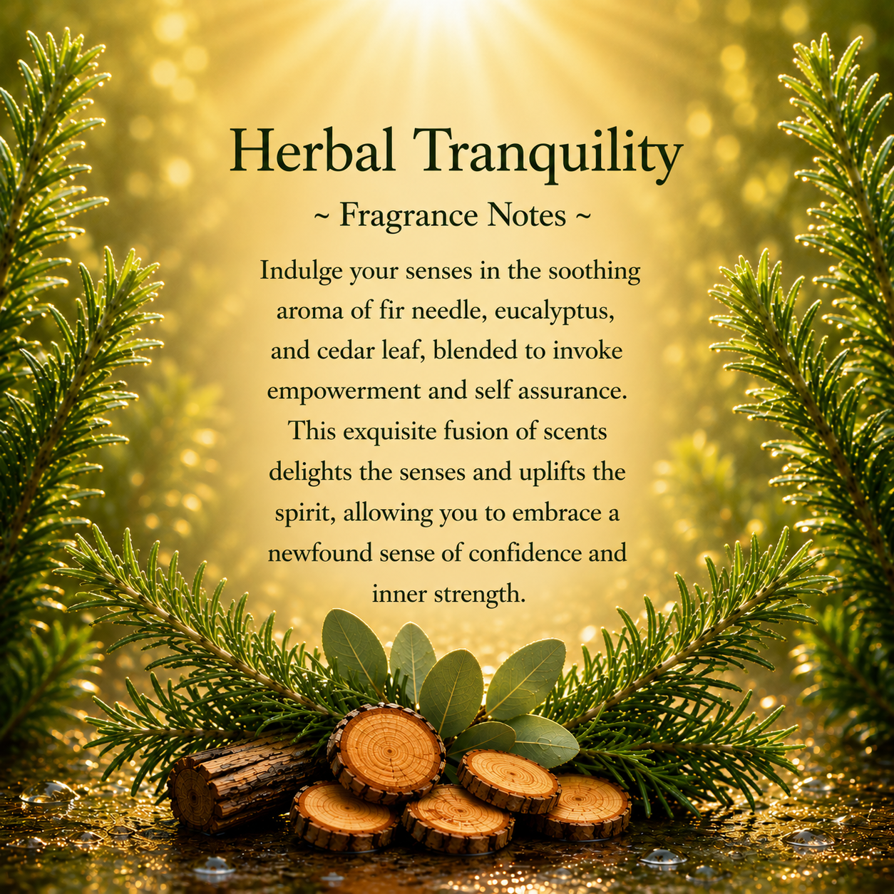 Herbal Tranquility, Premium Coconut-Soy Wax Tea Light Crystal Candle, 1oz