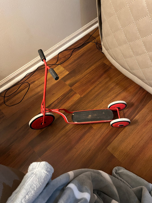 Red and Black Vintage Scooter