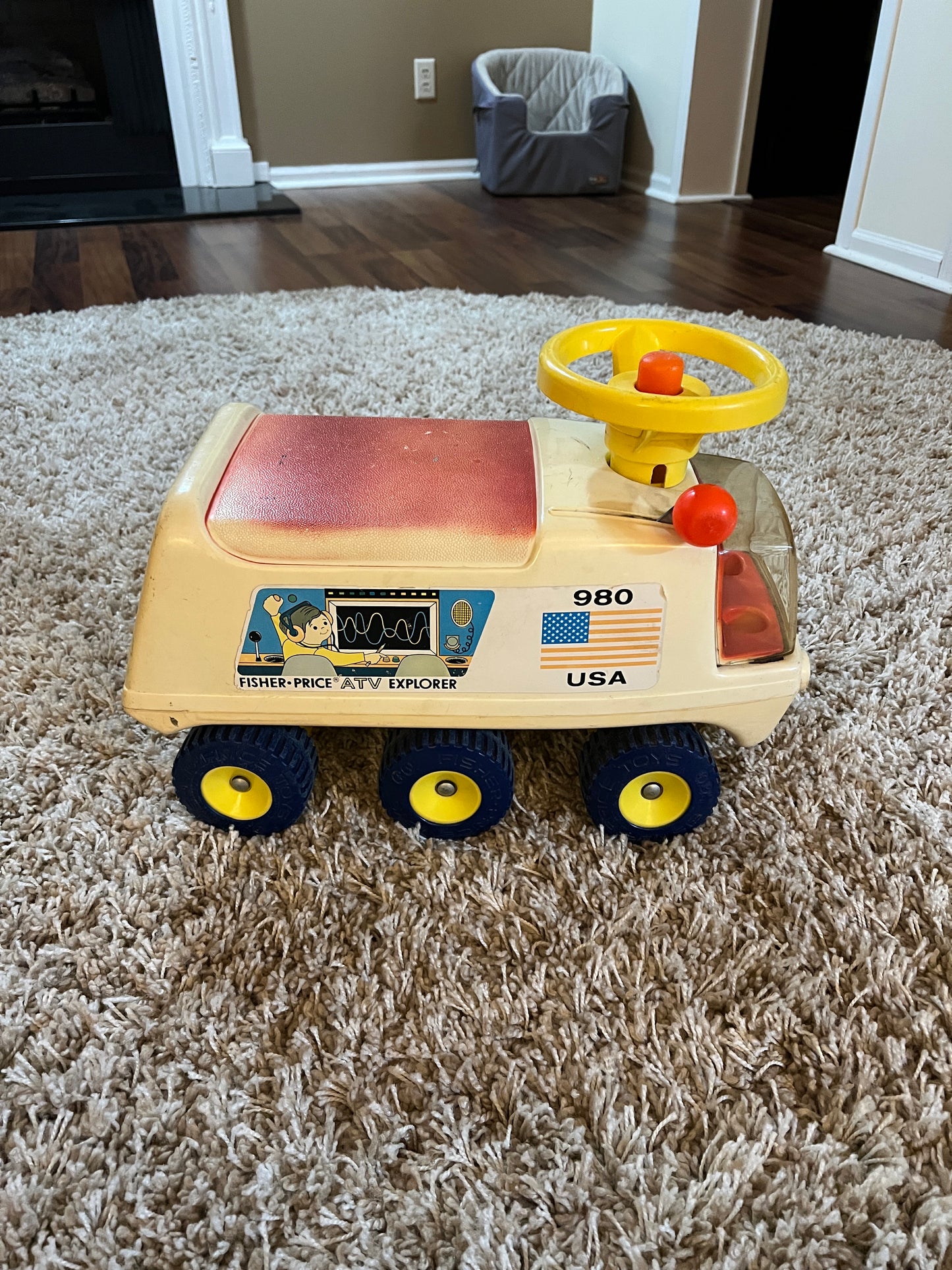 Vtg Fisher-Price 6 Wheel Space Explorer Ride-On ATV Car FP-980