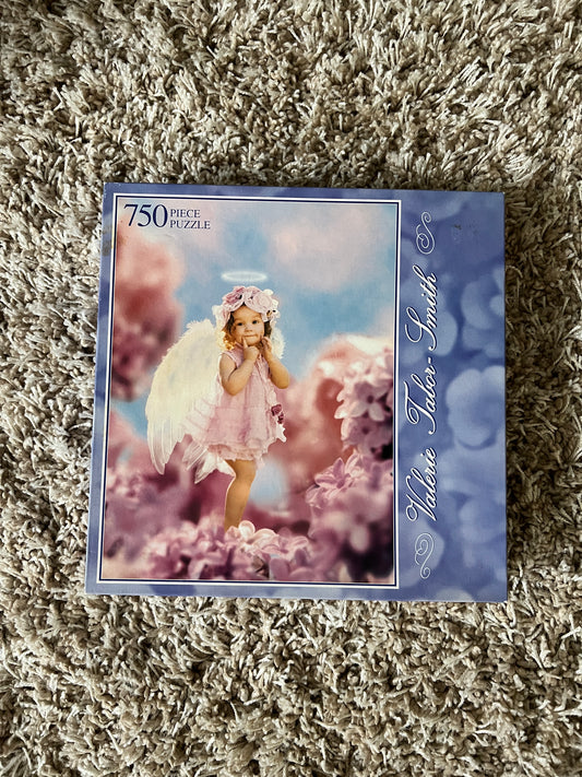 "Lilac Angel " Valerie Tabor Smith 750 Piece Jigsaw Puzzle From MB New 1997