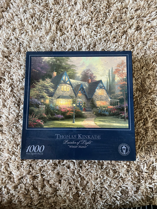 Thomas Kinkade Painter of Light Winsor Manor 1000 Piece Puzzle New Sealed
