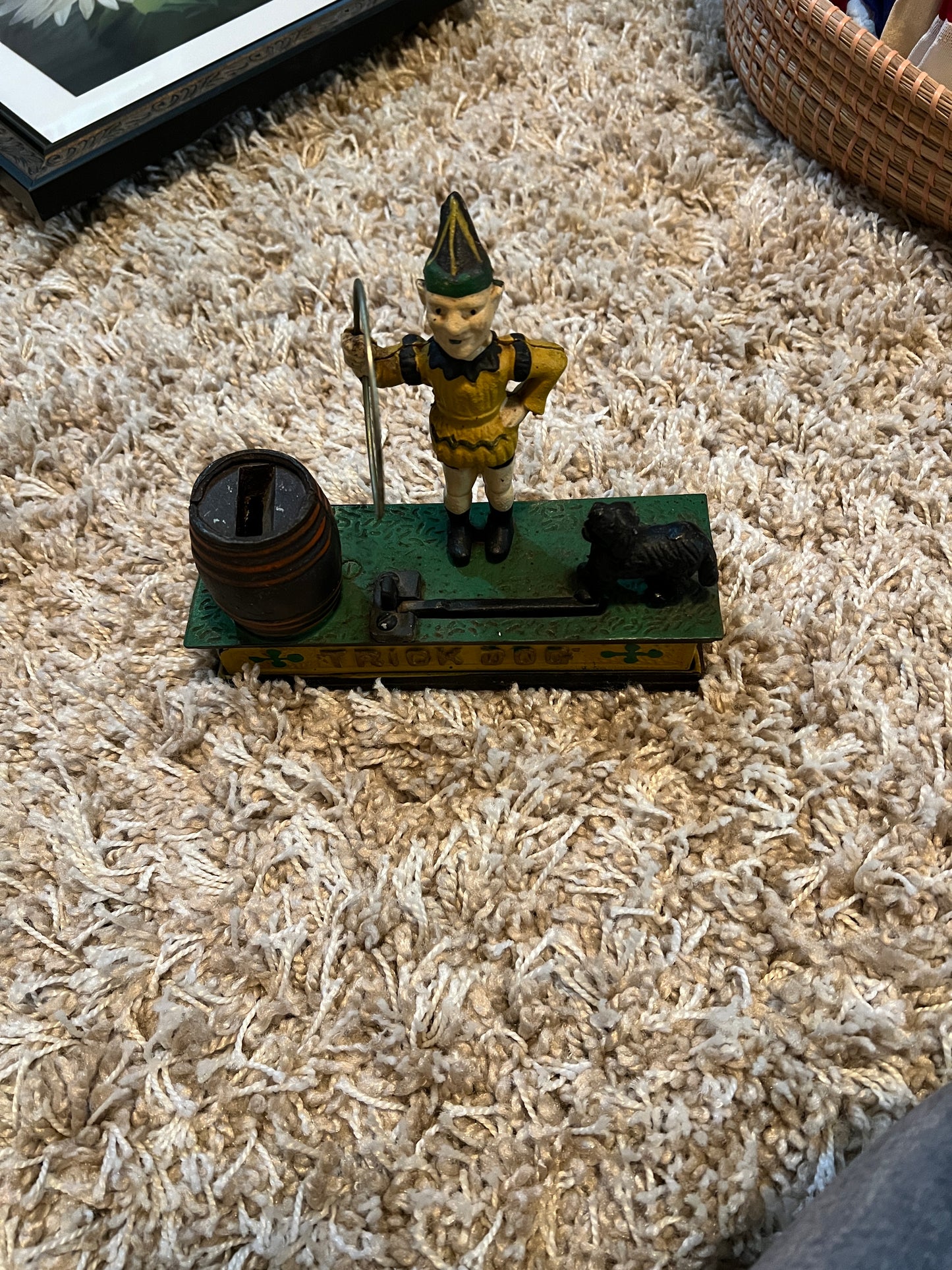 "Trick Dog" mechanical coin bank vintage