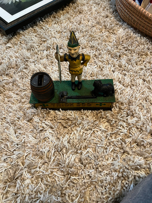 "Trick Dog" mechanical coin bank vintage