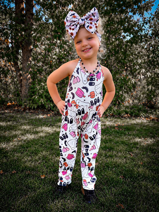Boo ghost Halter Tie romper