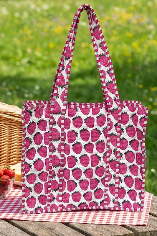 SC - ETA 3/2 - Addison Strawberry Print Tote Bag